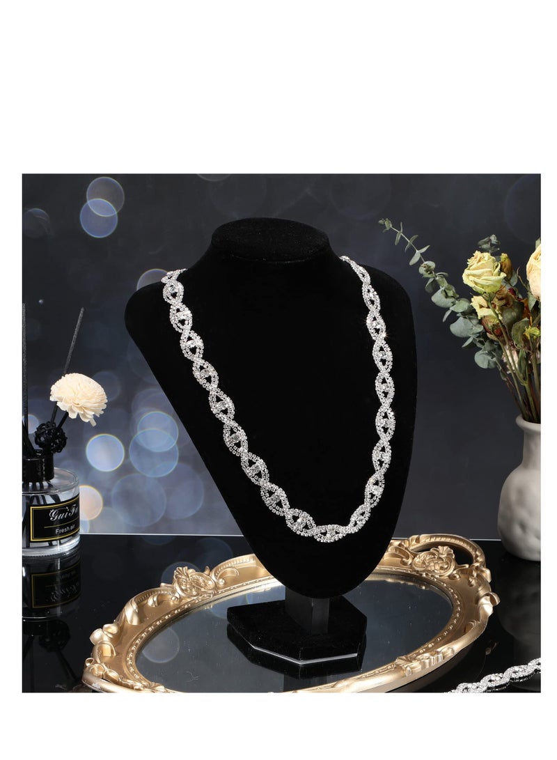 3 Yards Crystal Rhinestone Trim Close Chain Bling Elegant Rhinestone Applique Chain for Sewing Crafts Wedding Party Clothing DIY Decoration - Image 4